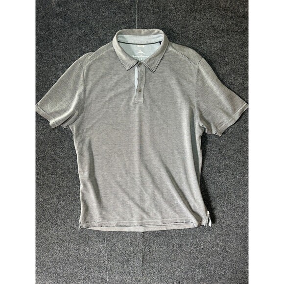 TOMMY BAHAMA GRAY POLO LARGE - SOME DAMAGE - Picture 1 of 5